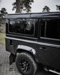 Land Rover Defender 110 Black Design Edition on the road